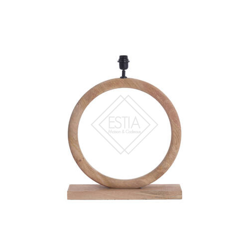 BASE PER LAMPADA ROTONDA IN LEGNO NATURALE OPACO (51x13x54 cm)