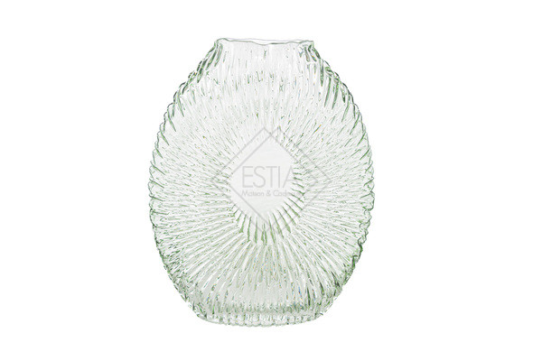 VASO IN VETRO OVALE VERDE (20x10xh.25.5cm)